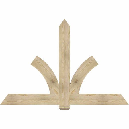 Ekena Millwork Redmond Rough Sawn Timber Gable Bracket, Douglas Fir, 72"W x 48"H x 2"D x 6"F, 16/12 Pitch GBW072X48X0206RED00RDF